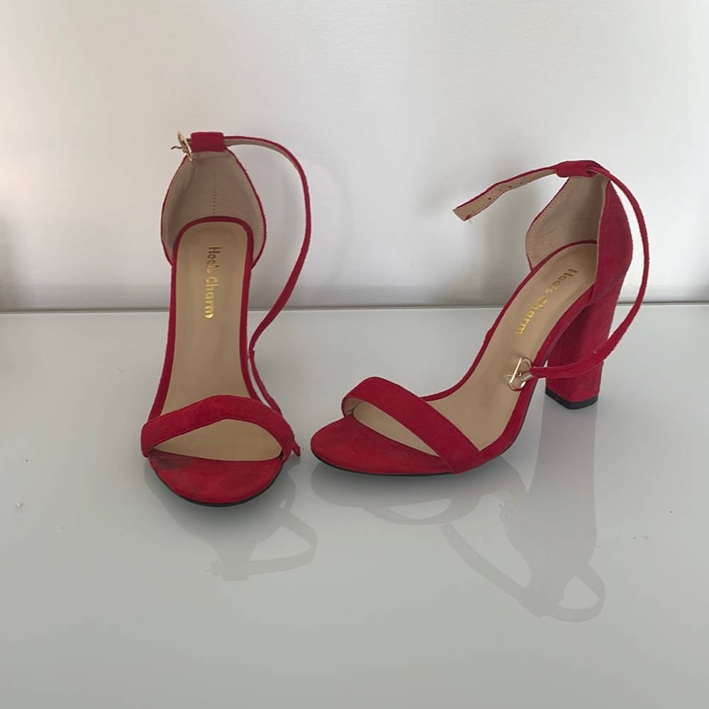 Suede Red Heels
